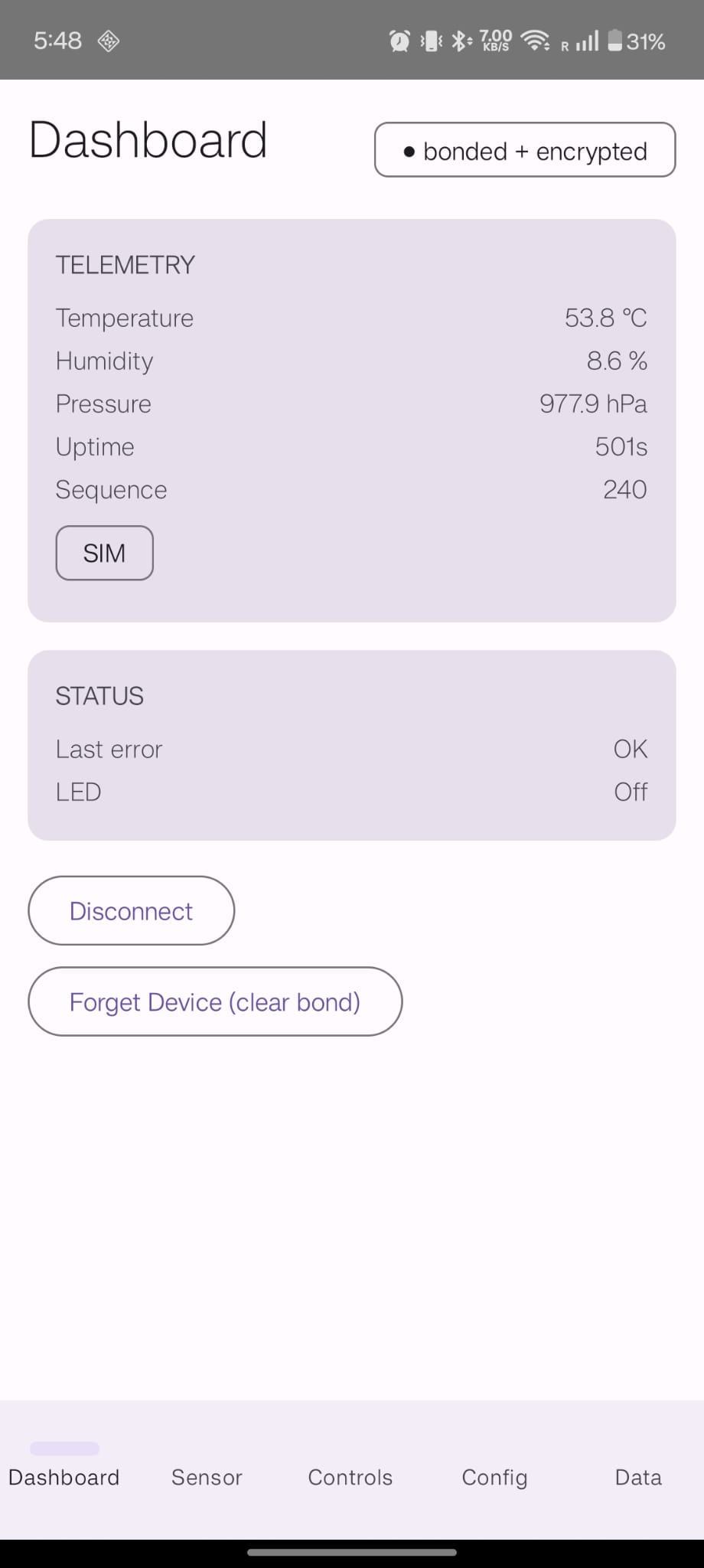 Android companion dashboard